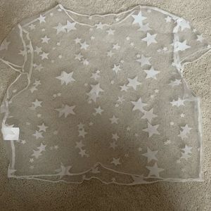 Star mesh crop top